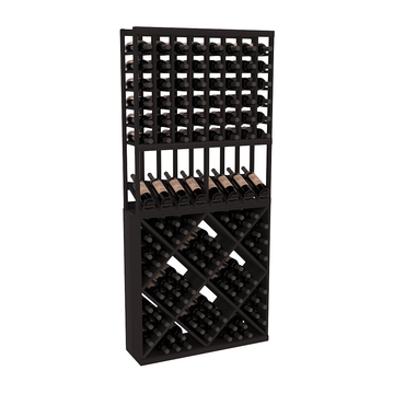 InstaCellar - 8 Column High Reveal 82 Cube Combo in Premium Redwood Black stained without WineSafe™ Satin Sealant