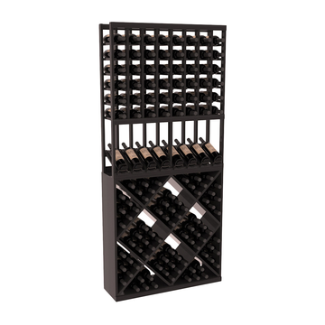 InstaCellar - 8 Column High Reveal 82 Cube Combo in Premium Redwood Black stained with WineSafe™ Satin Sealant