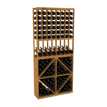 InstaCellar - 8 Column High Reveal 96 Bin Combo in Knotty Alder Oak stained without WineSafe™ Satin Sealant