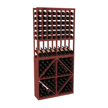 InstaCellar - 8 Column High Reveal 96 Bin Combo in Knotty Alder Cherry stained without WineSafe™ Satin Sealant