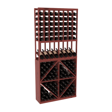 InstaCellar - 8 Column High Reveal 96 Bin Combo in Knotty Alder Cherry stained with WineSafe™ Satin Sealant