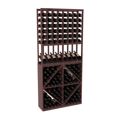 InstaCellar - 8 Column High Reveal 96 Bin Combo in Knotty Alder Walnut stained with WineSafe™ Satin Sealant