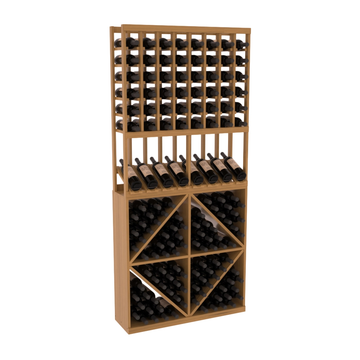 InstaCellar - 8 Column High Reveal 96 Bin Combo in Grand Mahogany Oak stained with WineSafe™ Satin Sealant