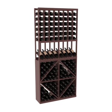 InstaCellar - 8 Column High Reveal 96 Bin Combo in Grand Mahogany Walnut stained with WineSafe™ Satin Sealant