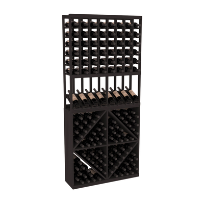 InstaCellar - 8 Column High Reveal 96 Bin Combo in Grand Mahogany Black stained without WineSafe™ Satin Sealant