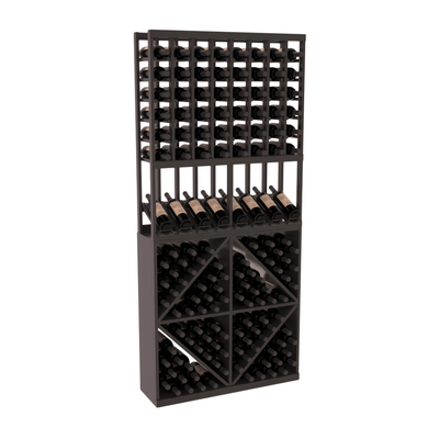 InstaCellar - 8 Column High Reveal 96 Bin Combo in Grand Mahogany Black stained with WineSafe™ Satin Sealant