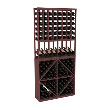 InstaCellar - 8 Column High Reveal 96 Bin Combo in Ponderosa Pine Walnut stained without WineSafe™ Satin Sealant