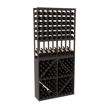 InstaCellar - 8 Column High Reveal 96 Bin Combo in Ponderosa Pine Black stained with WineSafe™ Satin Sealant