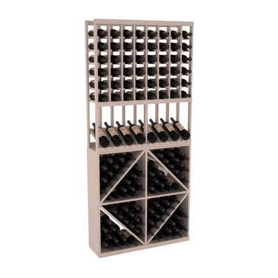 InstaCellar - 8 Column High Reveal 96 Bin Combo in Ponderosa Pine Greywash stained with WineSafe™ Satin Sealant