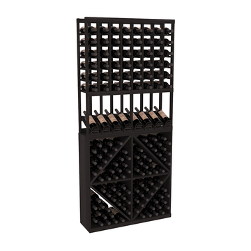 InstaCellar - 8 Column High Reveal 96 Bin Combo in Premium Redwood Black stained without WineSafe™ Satin Sealant