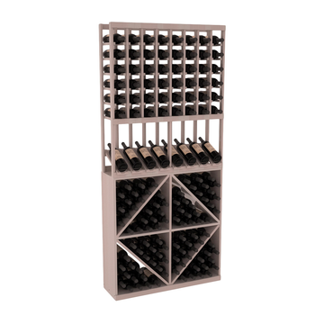 InstaCellar - 8 Column High Reveal 96 Bin Combo in Premium Redwood Greywash stained with WineSafe™ Satin Sealant
