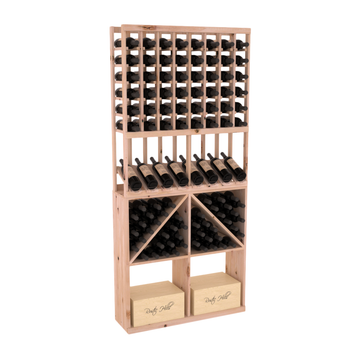 InstaCellar - 8 Column High Reveal 96 Bin /Case Combo in Knotty Alder Unstained without WineSafe™ Satin Sealant