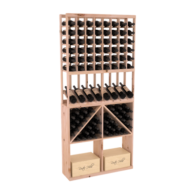 InstaCellar - 8 Column High Reveal 96 Bin /Case Combo in Knotty Alder Unstained without WineSafe™ Satin Sealant