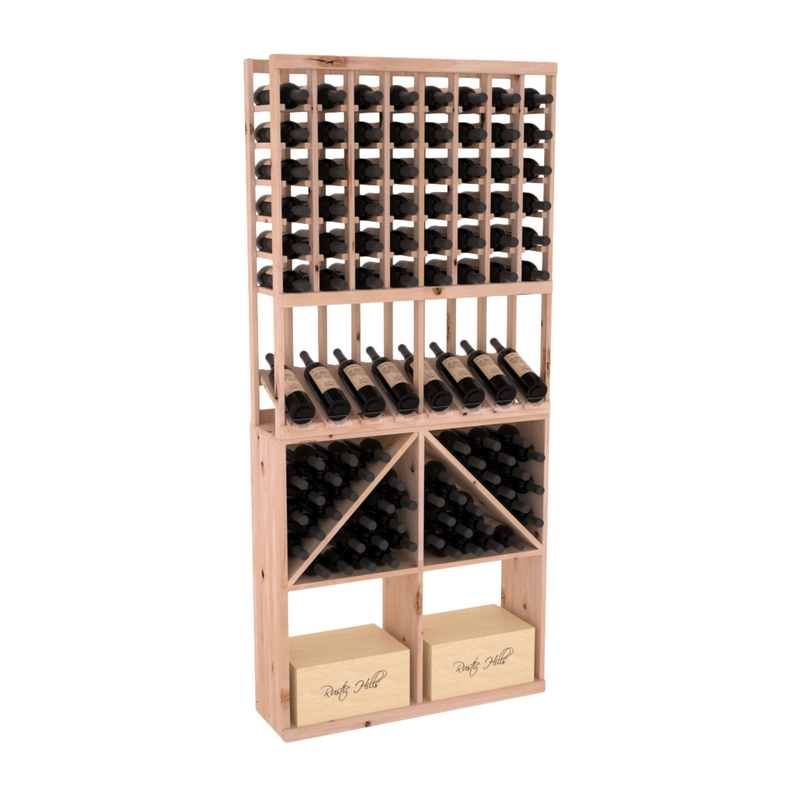 InstaCellar - 8 Column High Reveal 96 Bin /Case Combo in Knotty Alder Unstained without WineSafe™ Satin Sealant