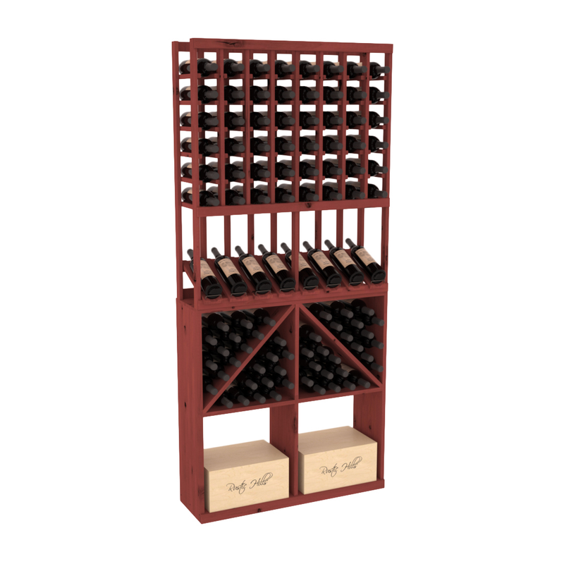 InstaCellar - 8 Column High Reveal 96 Bin /Case Combo in Knotty Alder Cherry stained without WineSafe™ Satin Sealant