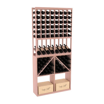 InstaCellar - 8 Column High Reveal 96 Bin /Case Combo in Grand Mahogany Unstained with WineSafe™ Satin Sealant