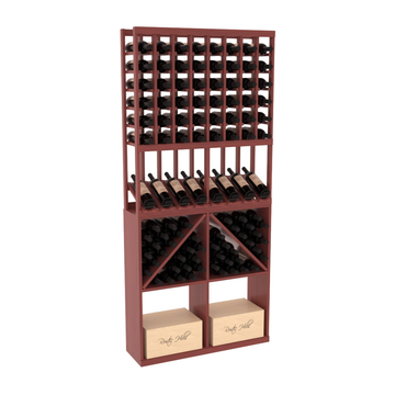 InstaCellar - 8 Column High Reveal 96 Bin /Case Combo in Grand Mahogany Cherry stained with WineSafe™ Satin Sealant