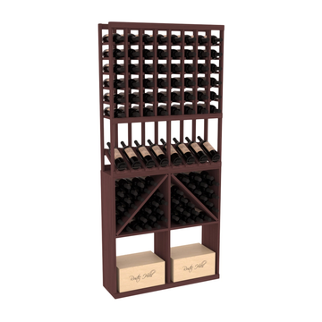 InstaCellar - 8 Column High Reveal 96 Bin /Case Combo in Grand Mahogany Walnut stained without WineSafe™ Satin Sealant