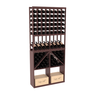 InstaCellar - 8 Column High Reveal 96 Bin /Case Combo in Grand Mahogany Walnut stained with WineSafe™ Satin Sealant