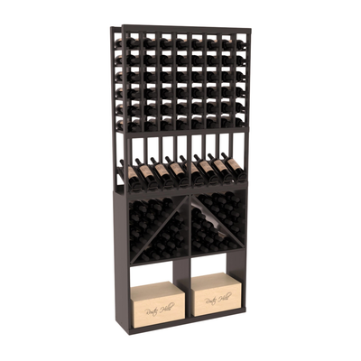 InstaCellar - 8 Column High Reveal 96 Bin /Case Combo in Grand Mahogany Black stained with WineSafe™ Satin Sealant