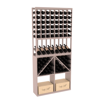 InstaCellar - 8 Column High Reveal 96 Bin /Case Combo in Grand Mahogany Greywash stained with WineSafe™ Satin Sealant