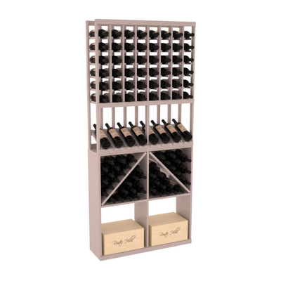 InstaCellar - 8 Column High Reveal 96 Bin /Case Combo in Grand Mahogany Greywash stained with WineSafe™ Satin Sealant