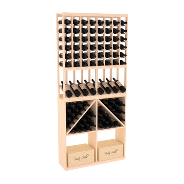 InstaCellar - 8 Column High Reveal 96 Bin /Case Combo in Ponderosa Pine Unstained without WineSafe™ Satin Sealant