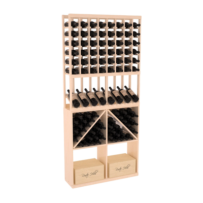 InstaCellar - 8 Column High Reveal 96 Bin /Case Combo in Ponderosa Pine Unstained with WineSafe™ Satin Sealant
