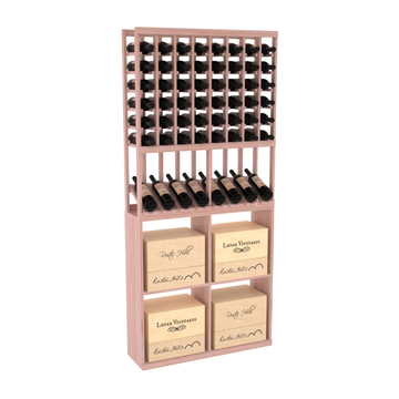 InstaCellar - 8 Column High Reveal 96 Case Combo in Grand Mahogany Unstained with WineSafe™ Satin Sealant