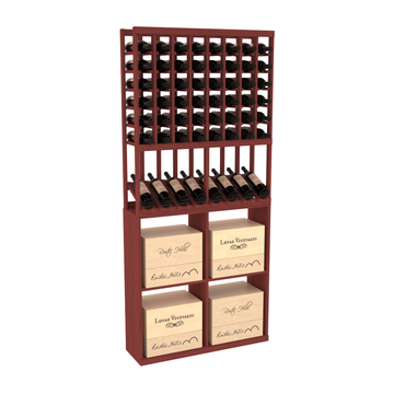 InstaCellar - 8 Column High Reveal 96 Case Combo in Grand Mahogany Cherry stained without WineSafe™ Satin Sealant