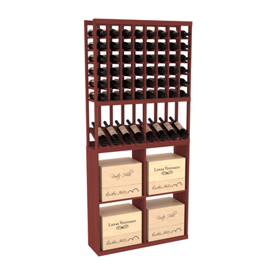 InstaCellar - 8 Column High Reveal 96 Case Combo in Grand Mahogany Cherry stained without WineSafe™ Satin Sealant
