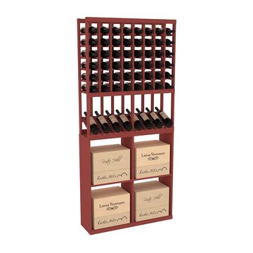 InstaCellar - 8 Column High Reveal 96 Case Combo in Ponderosa Pine Cherry stained without WineSafe™ Satin Sealant