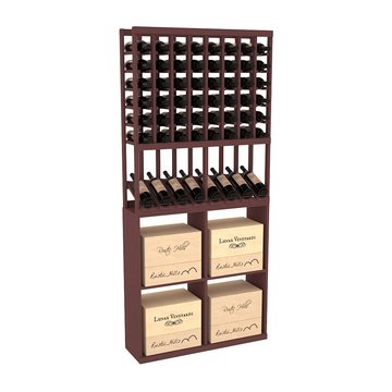 InstaCellar - 8 Column High Reveal 96 Case Combo in Ponderosa Pine Walnut stained without WineSafe™ Satin Sealant