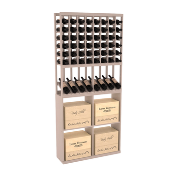 InstaCellar - 8 Column High Reveal 96 Case Combo in Ponderosa Pine Greywash stained with WineSafe™ Satin Sealant