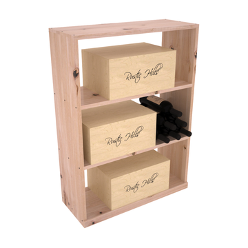 InstaCellar - Half Height Case Bin in Knotty Alder Unstained with WineSafe™ Satin Sealant