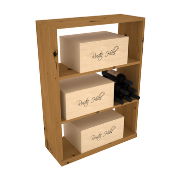 InstaCellar - Half Height Case Bin in Knotty Alder Oak stained without WineSafe™ Satin Sealant