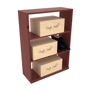 InstaCellar - Half Height Case Bin in Knotty Alder Cherry stained with WineSafe™ Satin Sealant