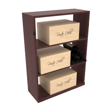 InstaCellar - Half Height Case Bin in Knotty Alder Walnut stained with WineSafe™ Satin Sealant