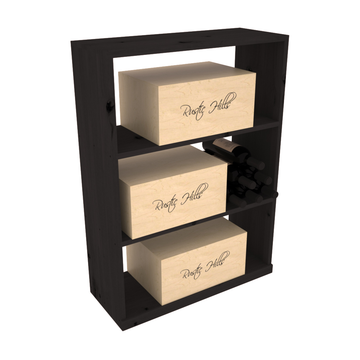 InstaCellar - Half Height Case Bin in Knotty Alder Black stained without WineSafe™ Satin Sealant
