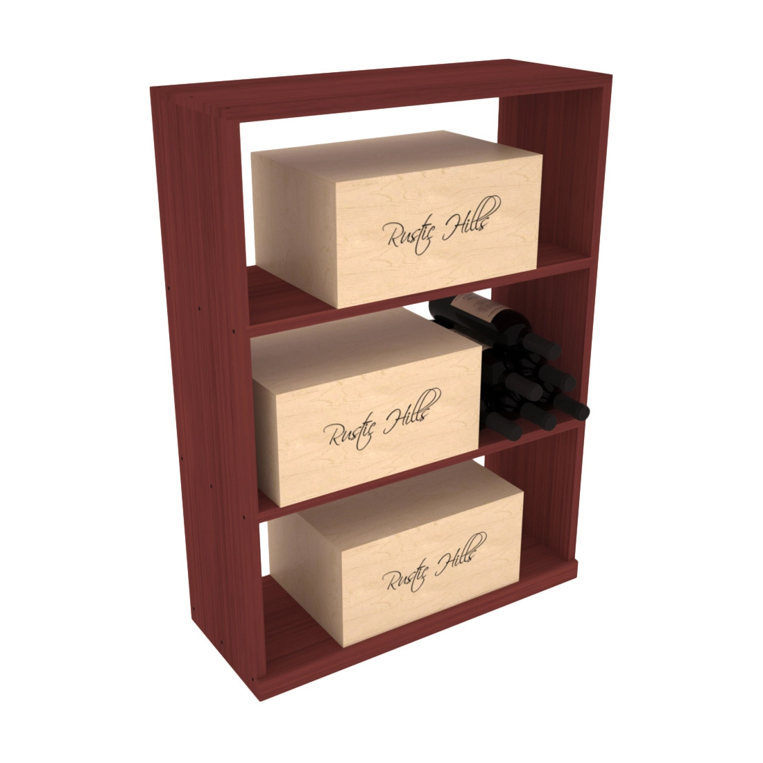 InstaCellar - Half Height Case Bin in Grand Mahogany Cherry stained without WineSafe™ Satin Sealant