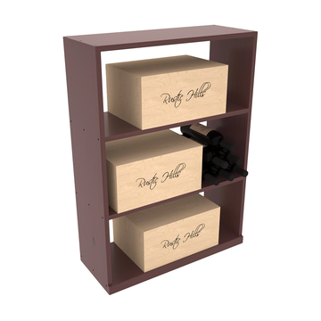 InstaCellar - Half Height Case Bin in Ponderosa Pine Walnut stained with WineSafe™ Satin Sealant