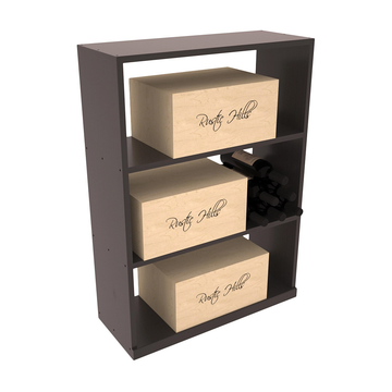 InstaCellar - Half Height Case Bin in Ponderosa Pine Black stained with WineSafe™ Satin Sealant