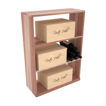 InstaCellar - Half Height Case Bin in Premium Redwood Unstained with WineSafe™ Satin Sealant