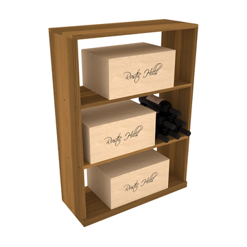 InstaCellar - Half Height Case Bin in Premium Redwood Oak stained without WineSafe™ Satin Sealant