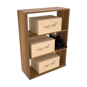 InstaCellar - Half Height Case Bin in Premium Redwood Oak stained with WineSafe™ Satin Sealant