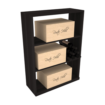 InstaCellar - Half Height Case Bin in Premium Redwood Black stained without WineSafe™ Satin Sealant