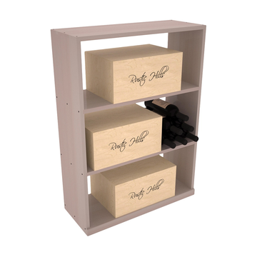 InstaCellar - Half Height Case Bin in Premium Redwood Greywash stained with WineSafe™ Satin Sealant