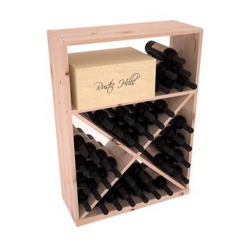 InstaCellar - Half Height Case w/ X Bin in Knotty Alder Unstained with WineSafe™ Satin Sealant