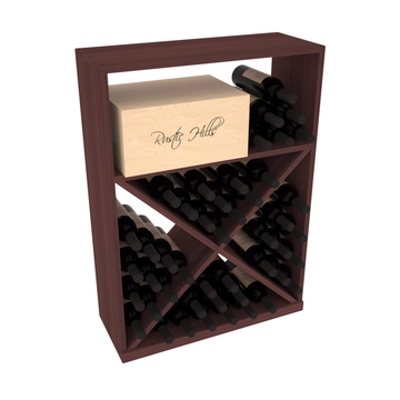 InstaCellar - Half Height Case w/ X Bin in Grand Mahogany Walnut stained without WineSafe™ Satin Sealant