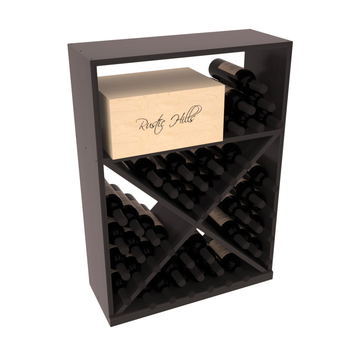 InstaCellar - Half Height Case w/ X Bin in Grand Mahogany Black stained with WineSafe™ Satin Sealant